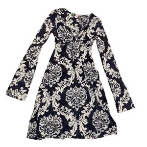 Y2K Sweet Pea Womens Dress Green Floral Sheer Mesh Long Sleeve Whimsigoth S M